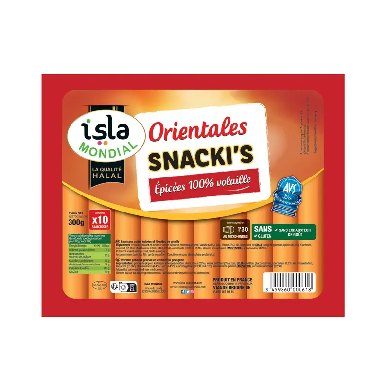 ORIENTALES  SNACKI'S POULET AVS 300G ISLA MONDIAL