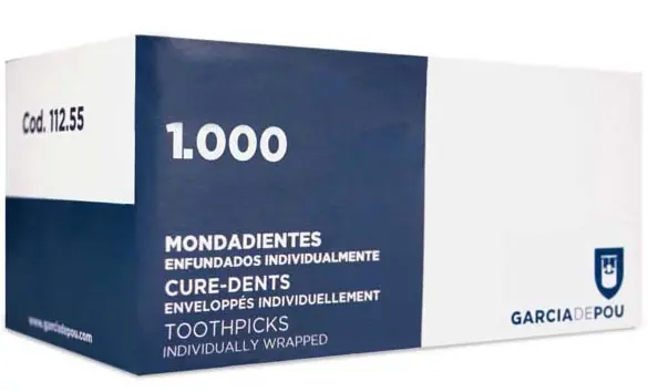 112.55 CURE DENT INDIVIDUELLE 6,5CM BOIS X1000 GP