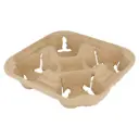 192.23 PORTE-GOBELETS, 4 GOBELETS 22x22 CM NATUREL CARTON X75