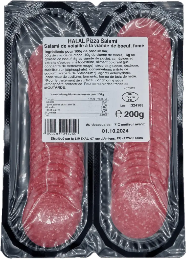 SALAMI DE DINDE POUR PIZZA EN TRANCHE 200G SUNTAT