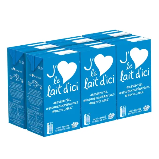 [ART-07260] LAIT D'ICI 1/2 ECREME 6X1L