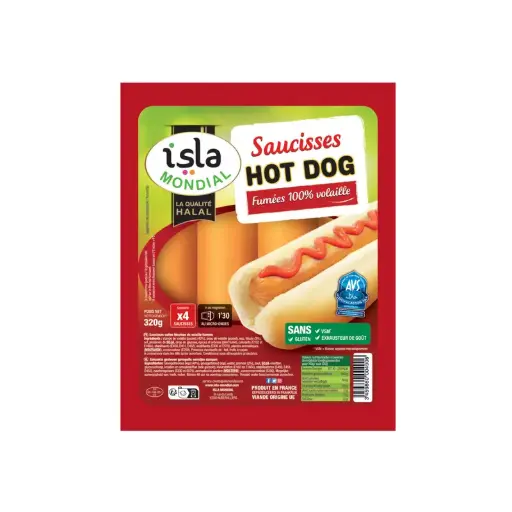 [ART-01822] SAUCISSES HOT DOG POULET AVS 320G ISLA MONDIAL