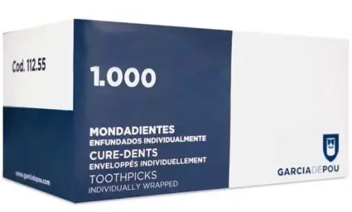 [ART-06448] 112.55 CURE DENT INDIVIDUELLE 6,5CM BOIS X1000 GP